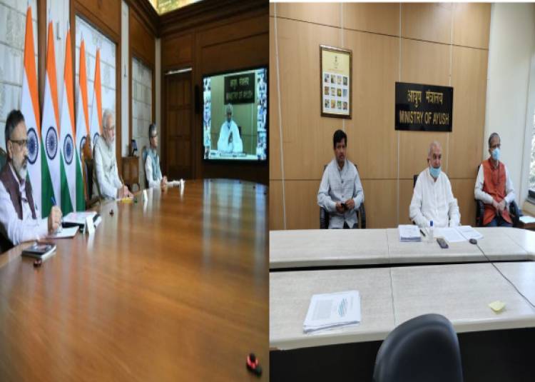 कोरोना को लेकर PM मोदी ने आयुर्वेद चिकित्सों से वीडियो कॉन्फ्रेंस पर की बात